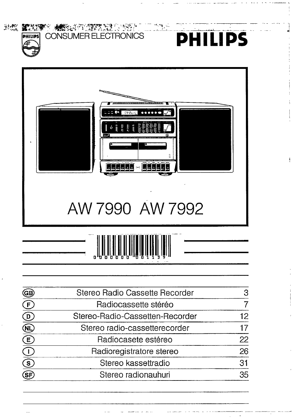 Philips AW 7992 User Manual | 11 pages