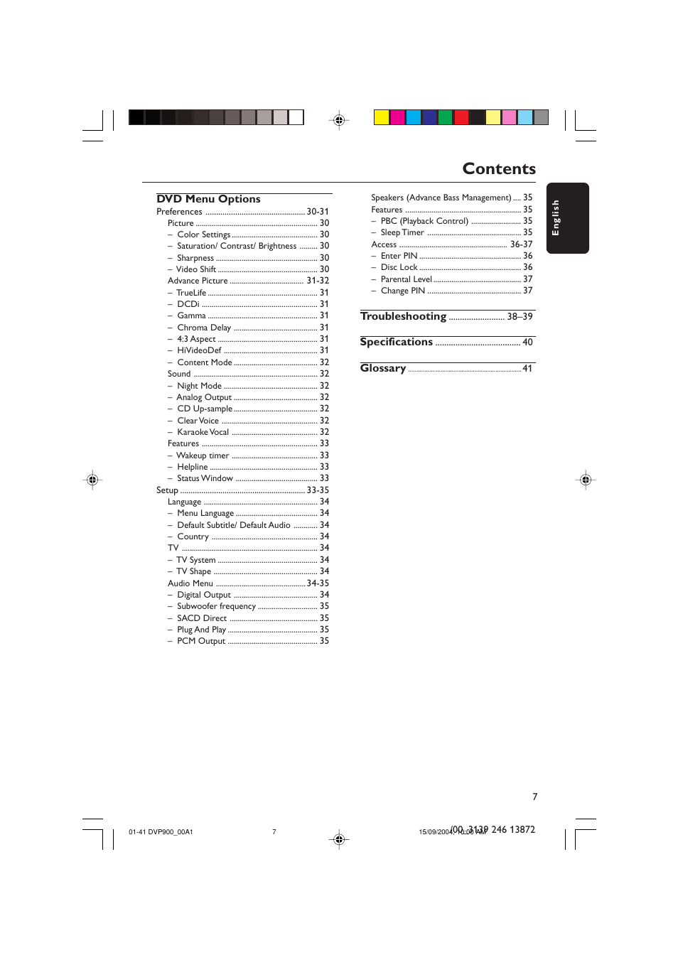 Philips DVD VIDEO/ SACD PLAYER DVP900SA/00_A User Manual | Page 7 / 41