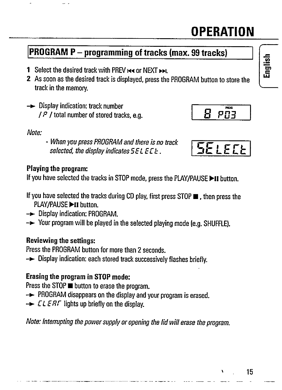 Operation, Rt_ u u u c | Philips AZ 7583 User Manual | Page 15 / 22