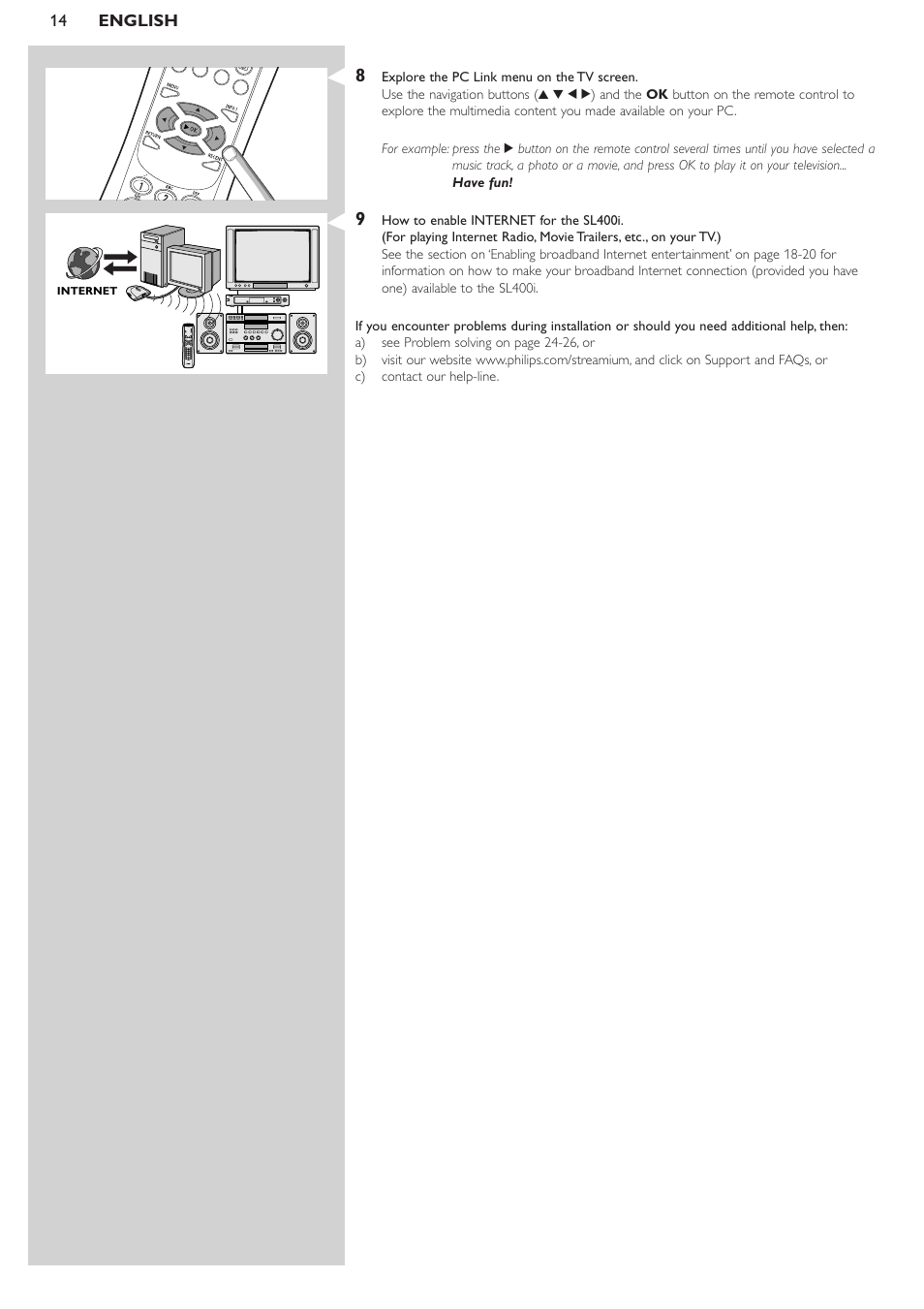 Philips WIRELESS MULTIMEDIA LINK SL400i User Manual | Page 14 / 26