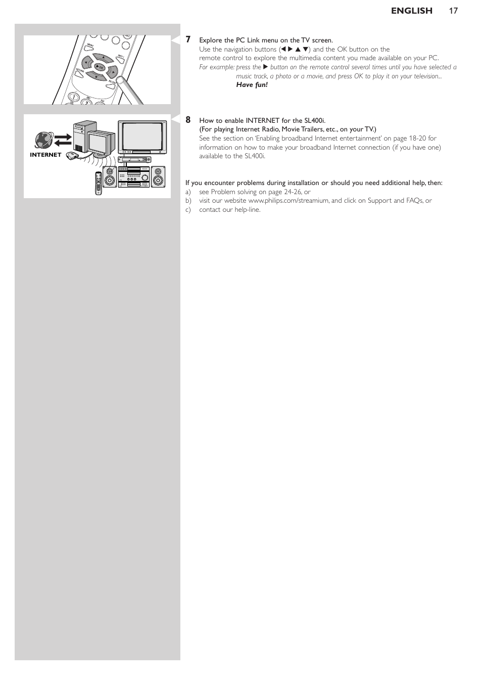 Philips WIRELESS MULTIMEDIA LINK SL400i User Manual | Page 17 / 26