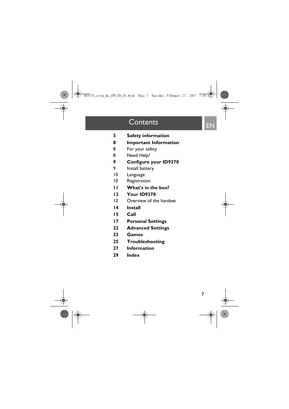 Philips ID9370B User Manual | Page 7 / 30