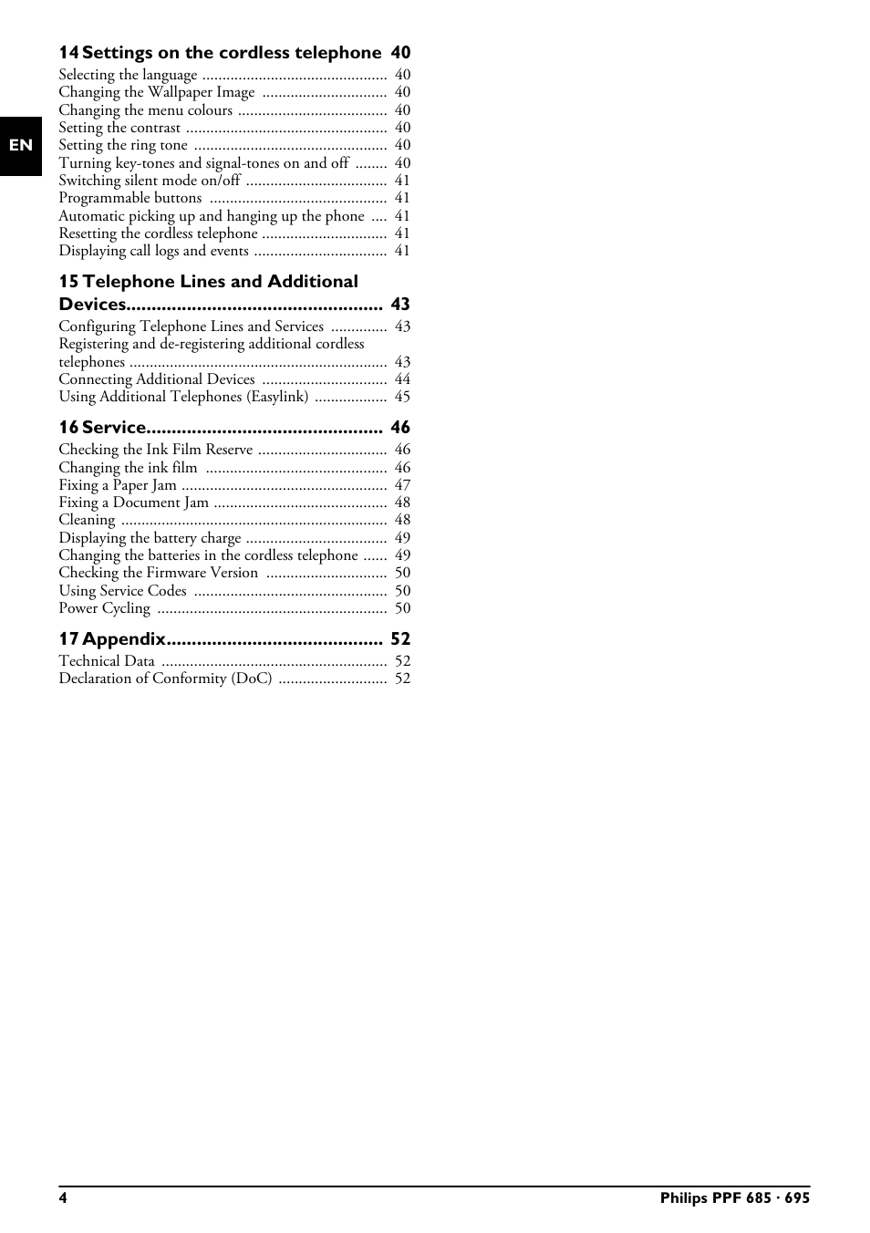 Philips MAGIC 5 ECO PPF 695 User Manual | Page 4 / 56