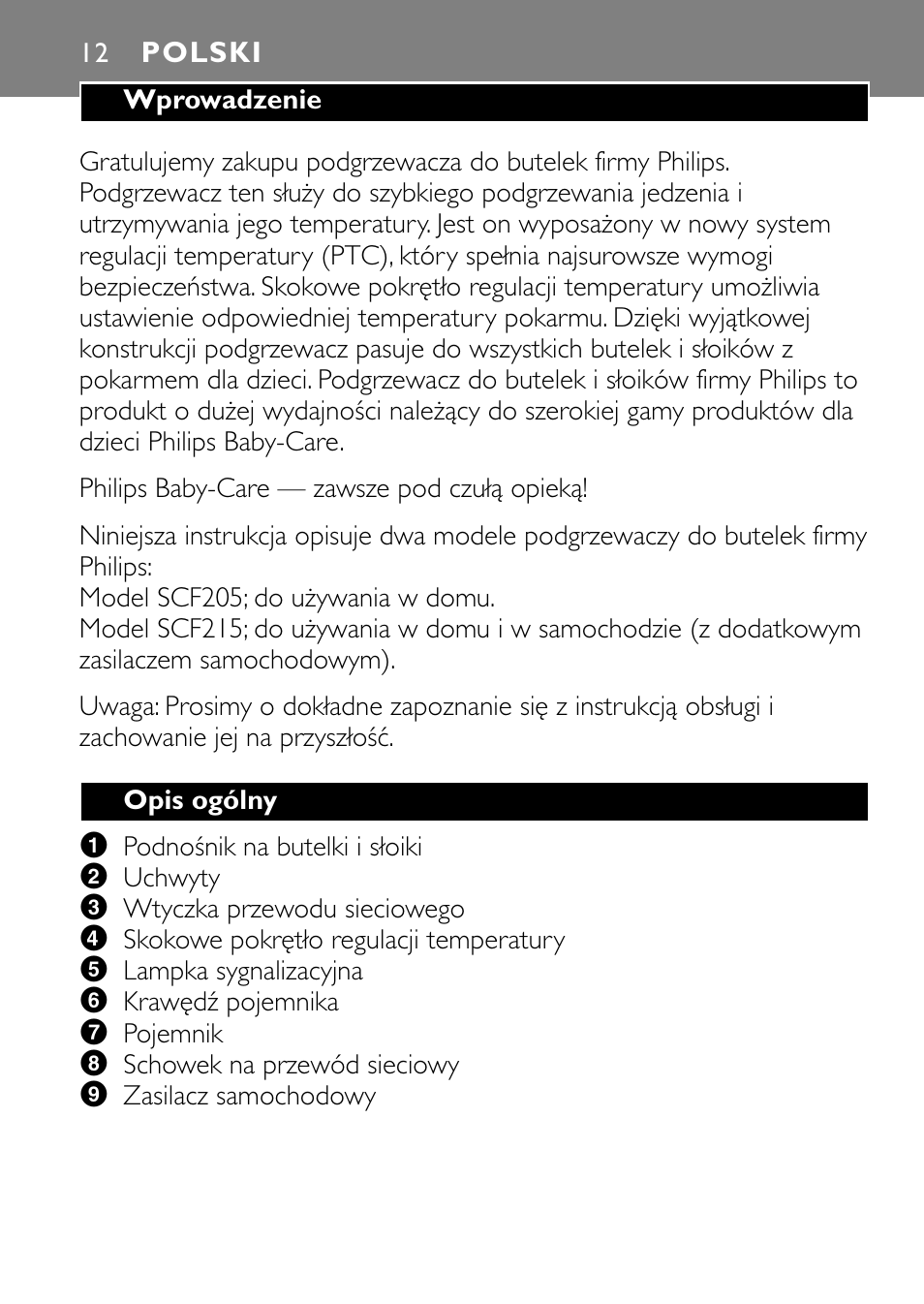 Polski | Philips SCF215 User Manual | Page 12 / 106