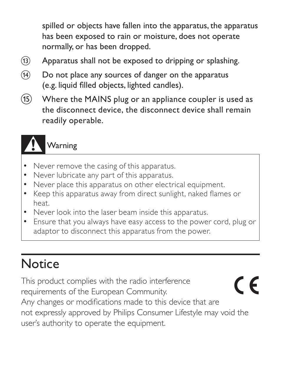 Notice | Philips CLOCK/TIMER AJ1000 User Manual | Page 3 / 16