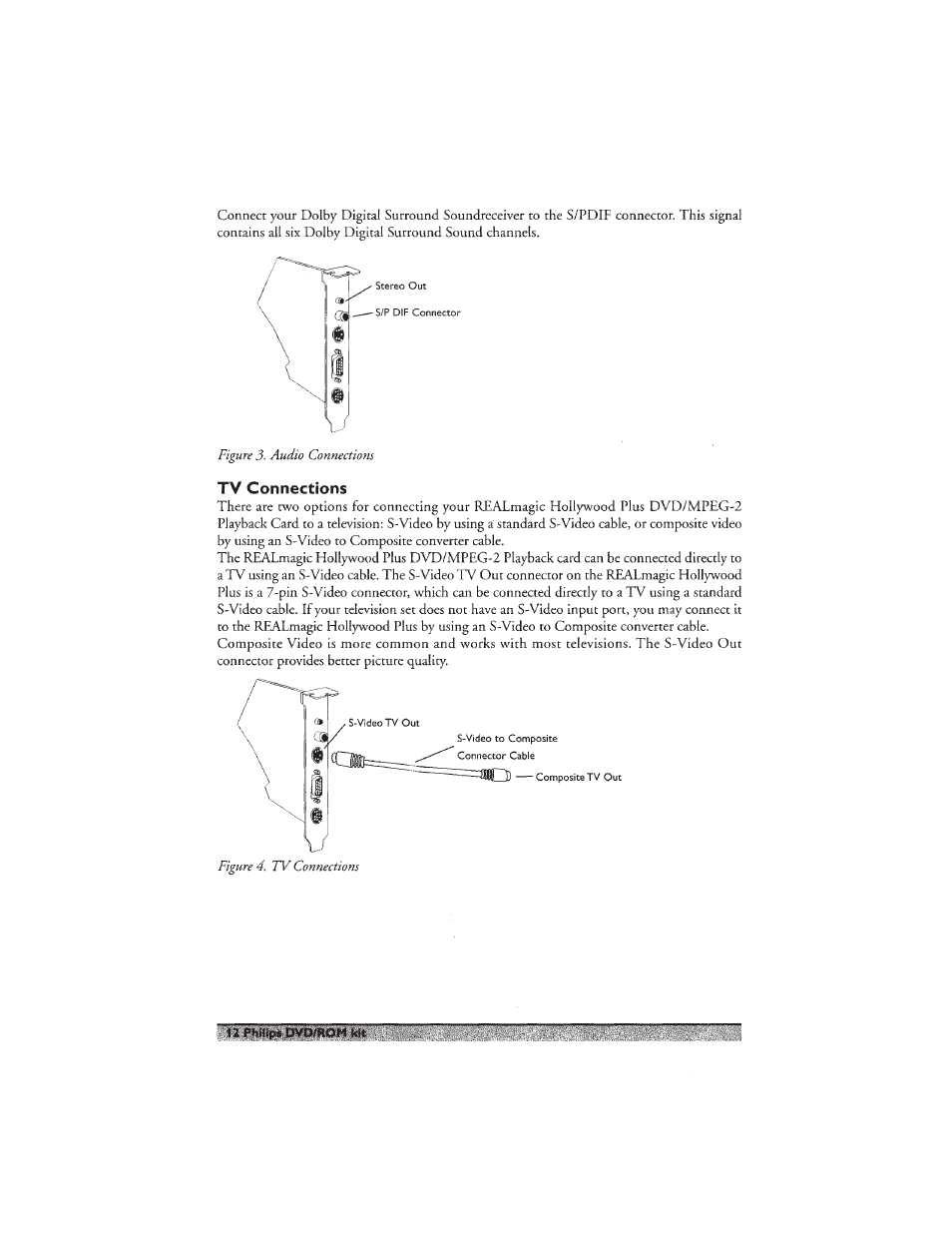 Tv connections | Philips PCA532K User Manual | Page 14 / 20