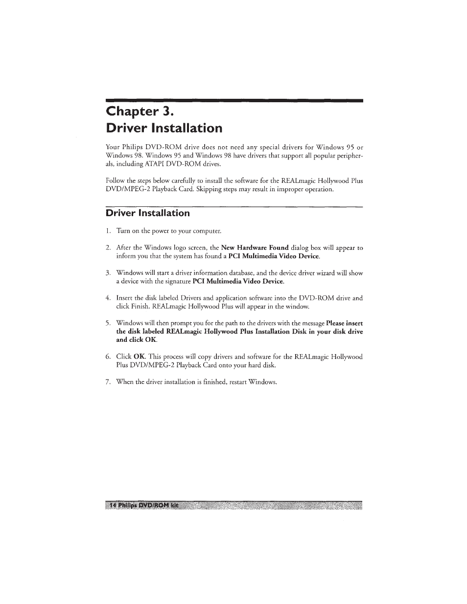 Chapter 3, Driver installation, Chapter 3. driver installation | Philips PCA532K User Manual | Page 16 / 20