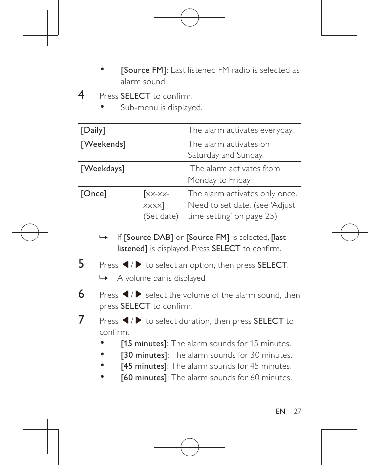 Philips AJB3552/05 User Manual | Page 26 / 33