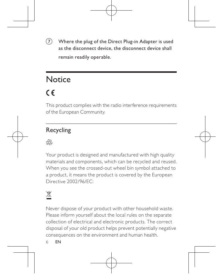 Notice | Philips AJB3552/05 User Manual | Page 5 / 33