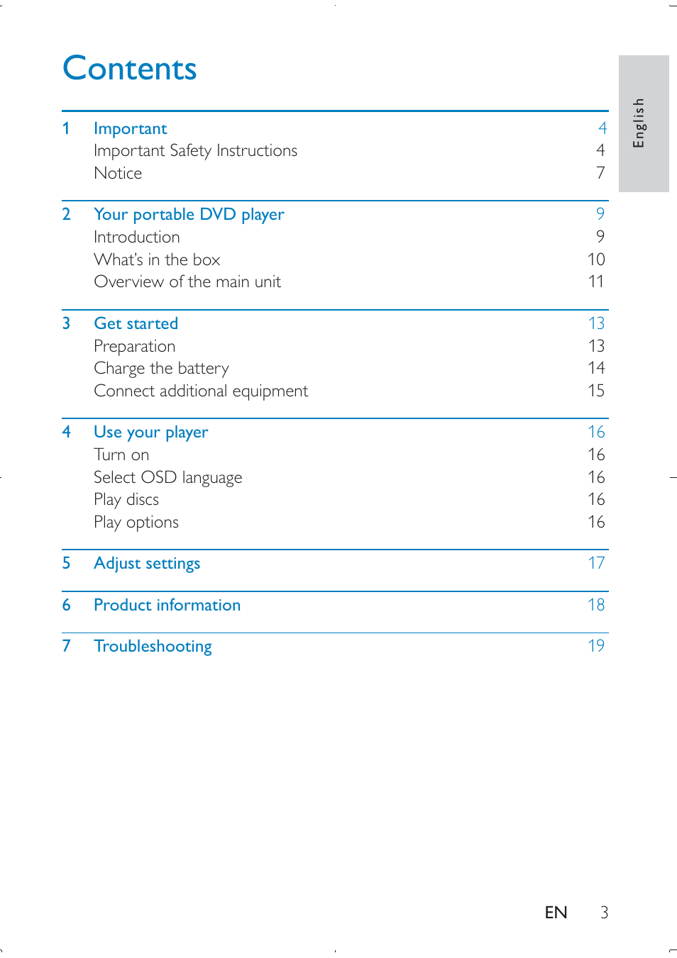 Philips PD709/12 User Manual | Page 3 / 20