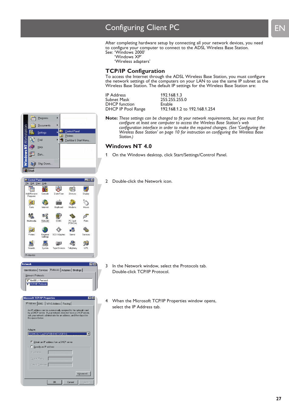 Configuring client pc | Philips SNR6500 User Manual | Page 26 / 42