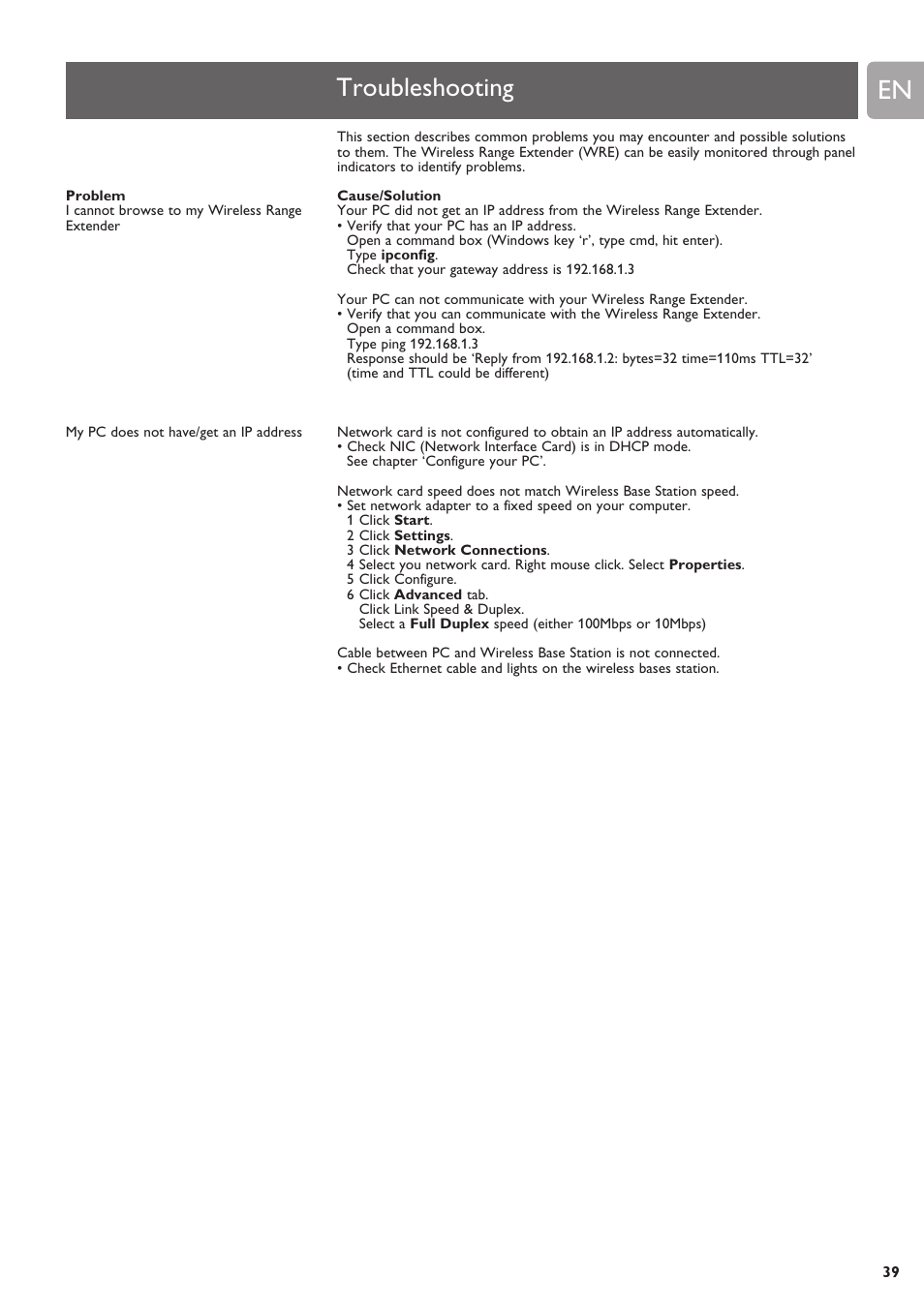 Troubleshooting | Philips SNR6500 User Manual | Page 38 / 42