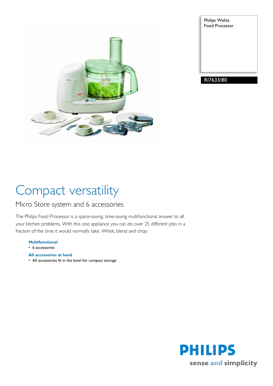 Philips RI7633 User Manual | 2 pages