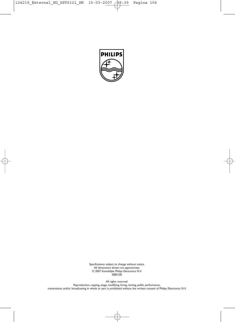 Philips SPD5121 User Manual | Page 106 / 106