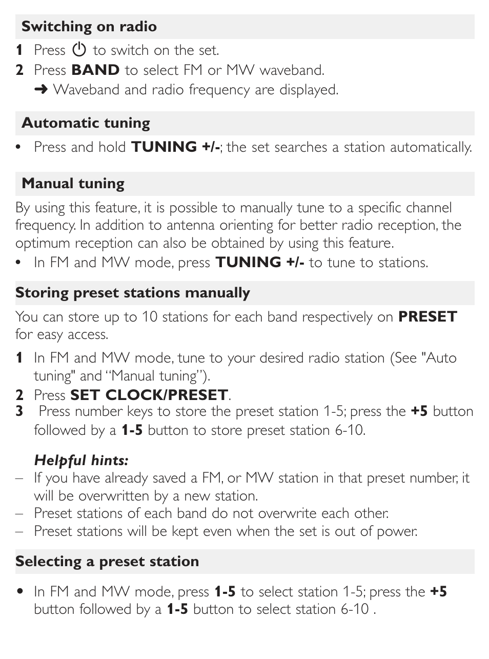 English | Philips AE6790 User Manual | Page 7 / 10