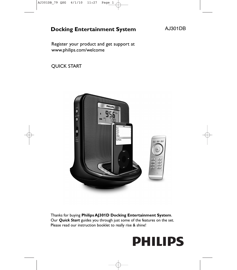 Philips AJ301DB/79 User Manual | 2 pages