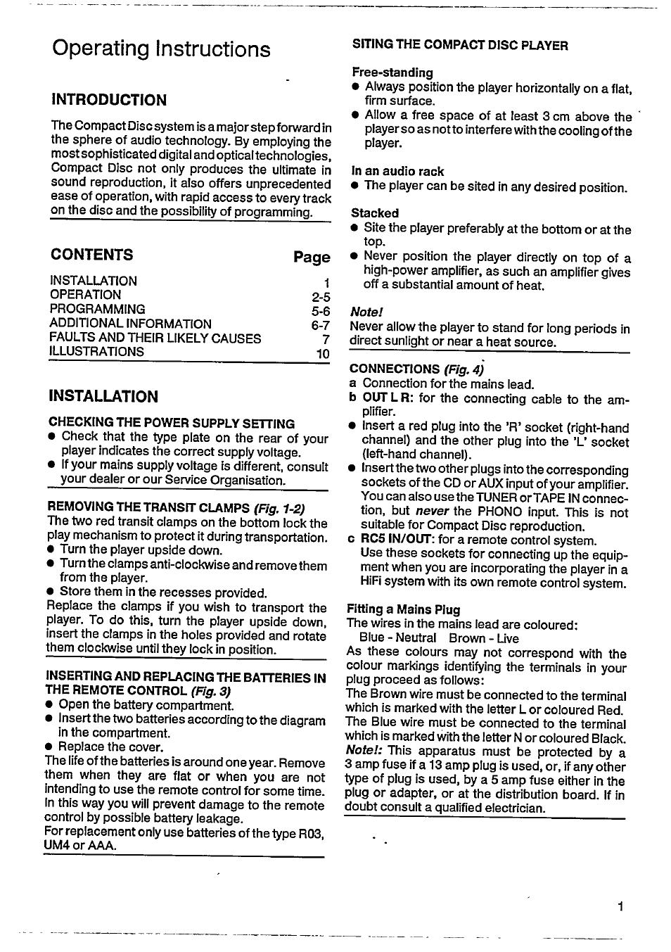 Operating instructions | Philips CD 610 User Manual | Page 3 / 14