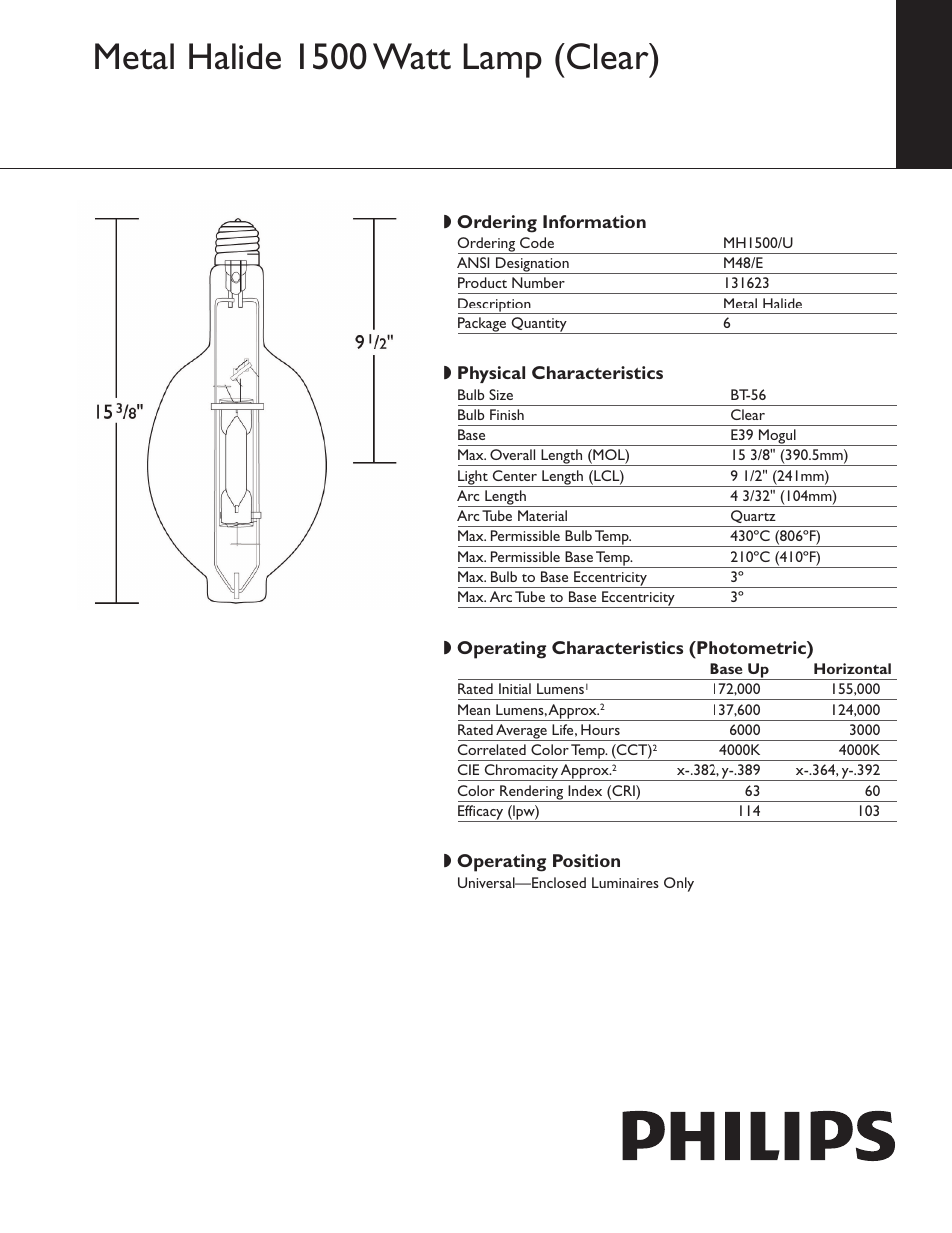 Philips 131623 User Manual | 2 pages