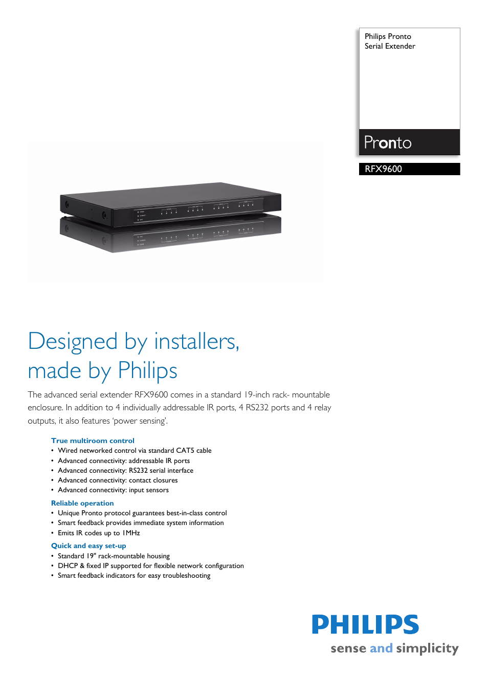 Philips RFX9600 User Manual | 2 pages
