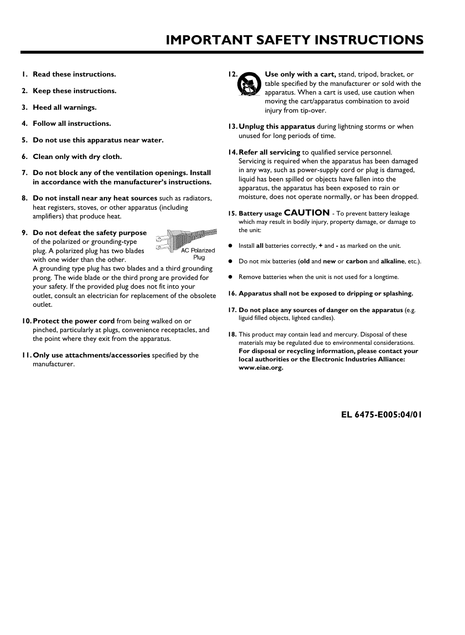 Important safety instructions | Philips HDRW 720/17 User Manual | Page 5 / 90