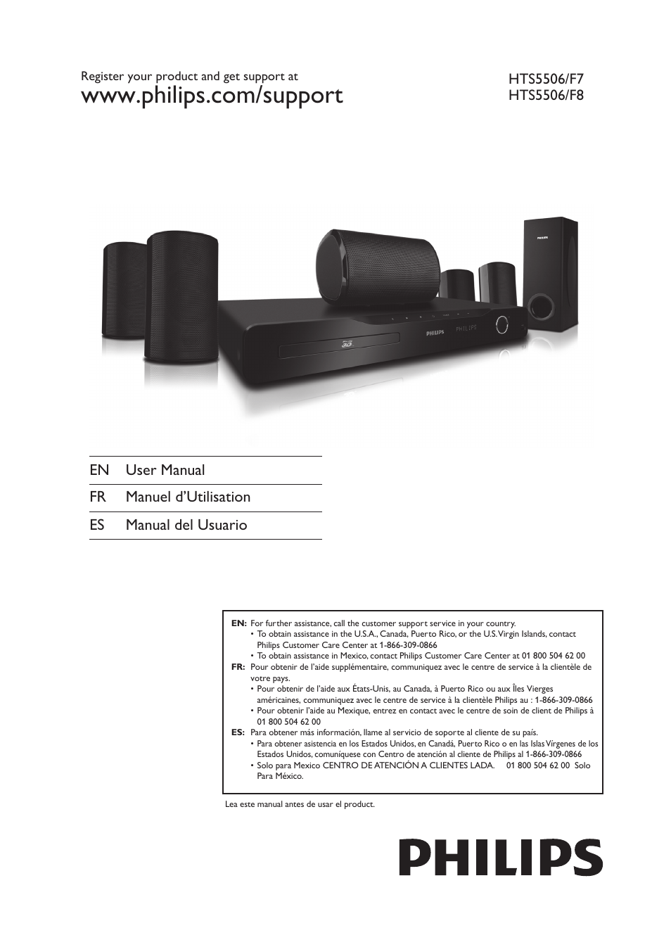 Philips HTS5506/F8 User Manual | 68 pages