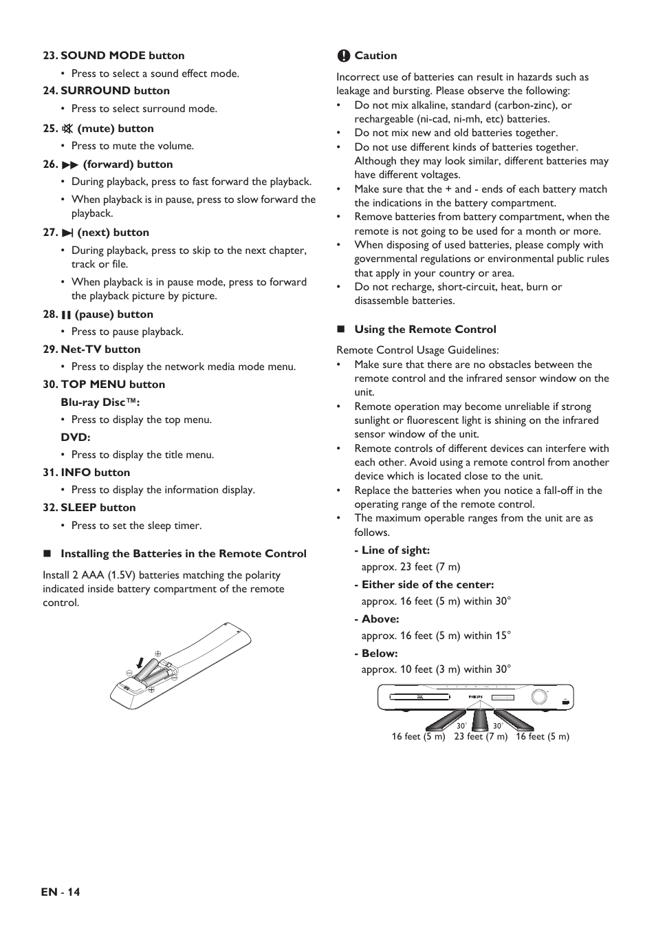 Philips HTS5506/F8 User Manual | Page 14 / 68
