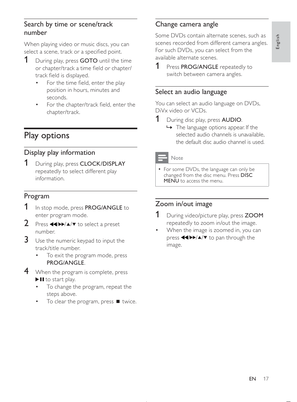 Play options | Philips MCD107/98 User Manual | Page 16 / 28