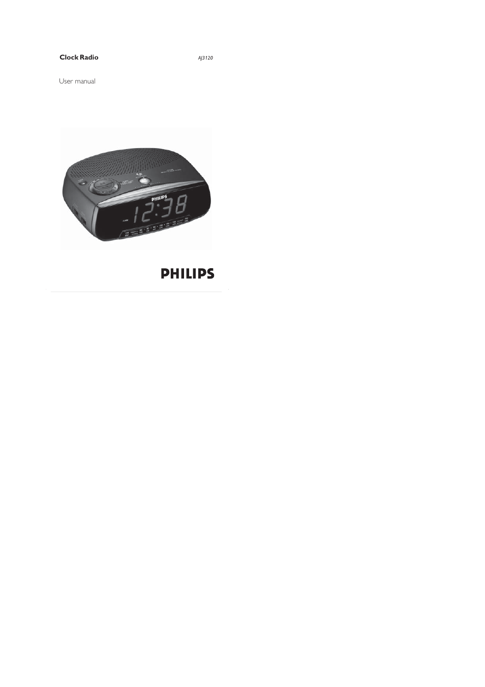 Philips AJ3120/79 User Manual | 11 pages