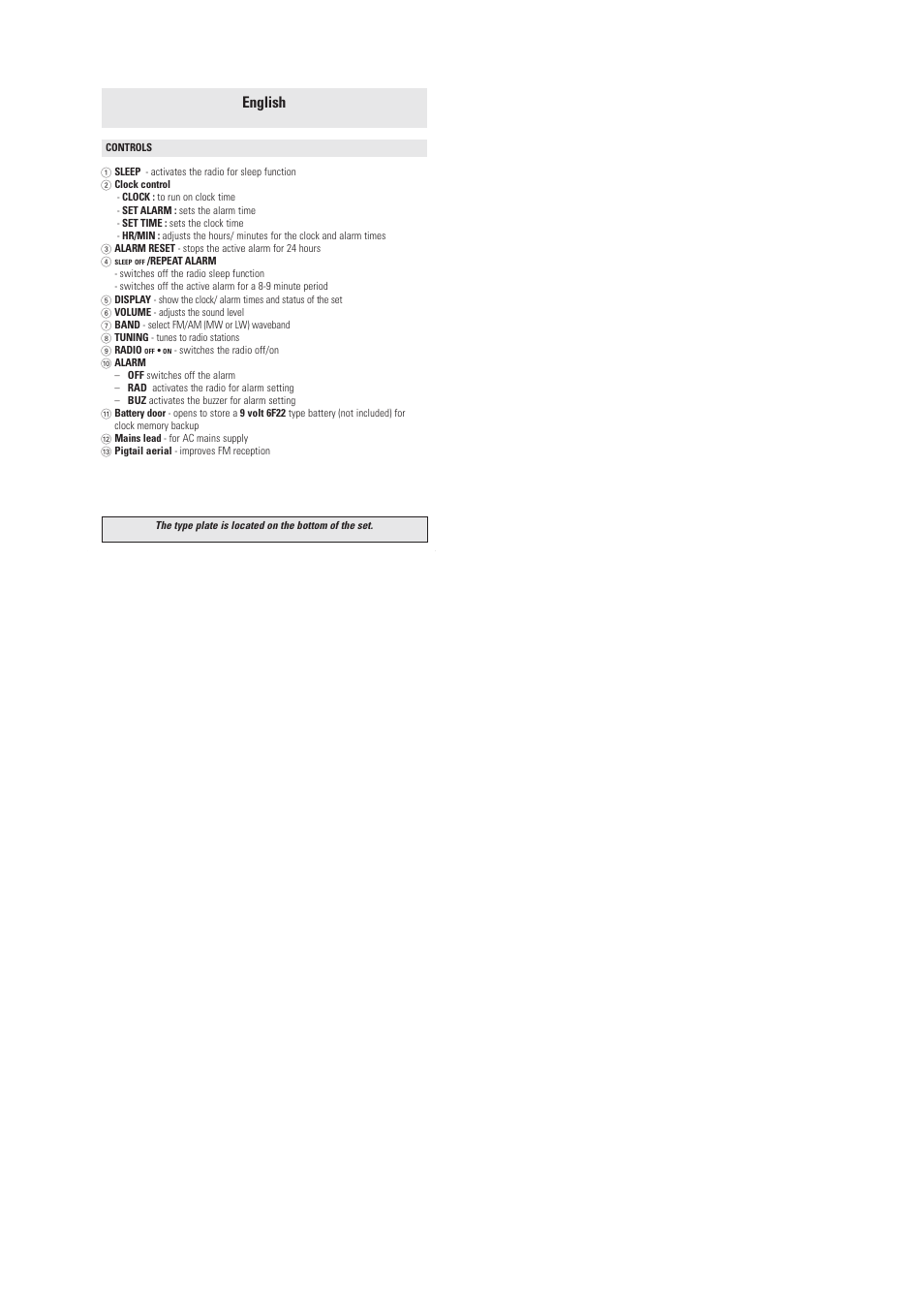 English | Philips AJ3120/79 User Manual | Page 3 / 11