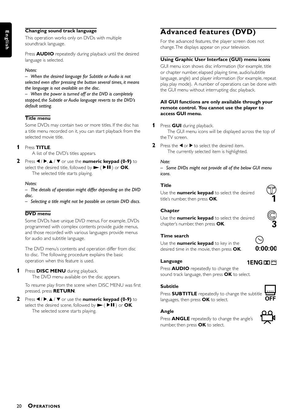 Advanced features (dvd) | Philips MX5000/37 User Manual | Page 22 / 27