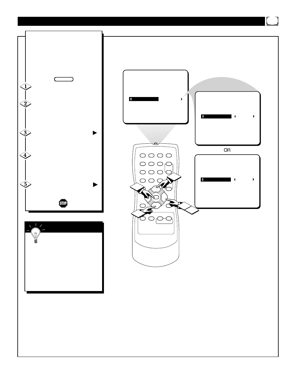 Etting the, Able, Uning | Ontrol | Philips 19PR21C1 User Manual | Page 11 / 36