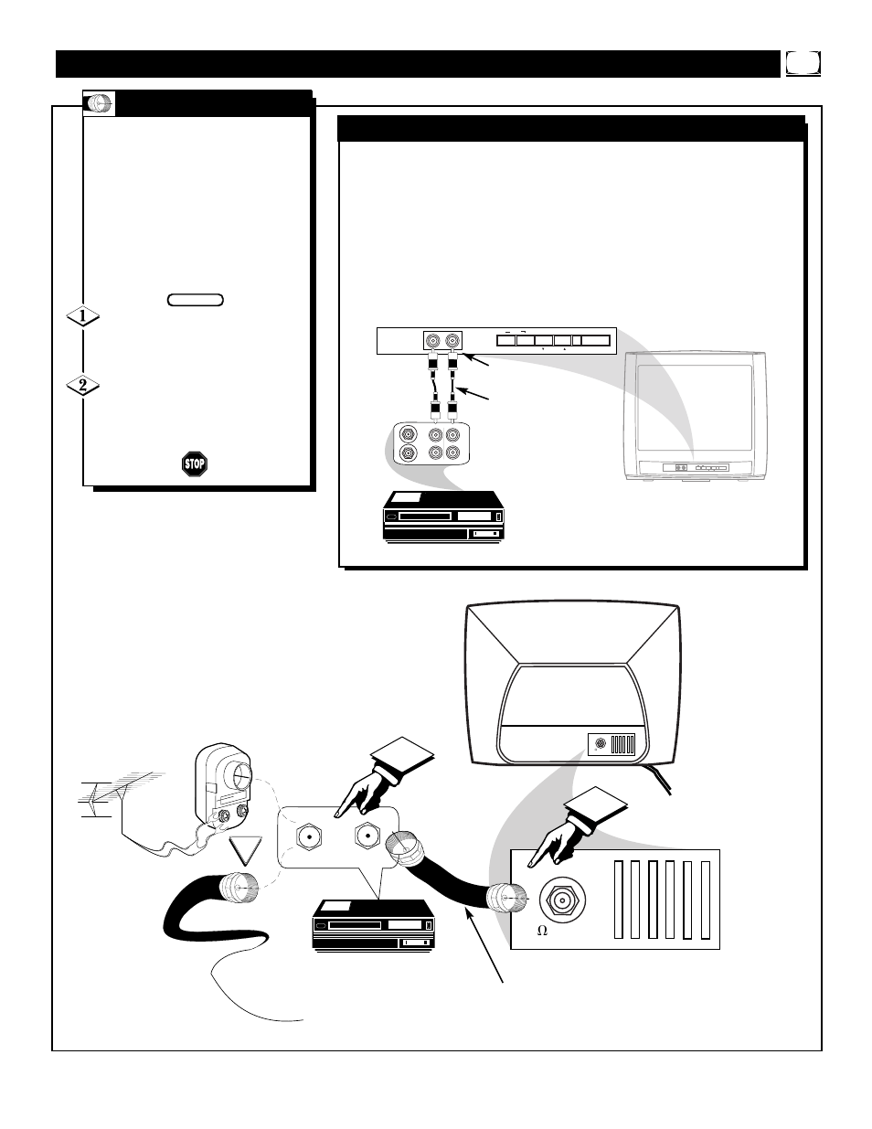 Vcr (& f, A/v i, Asic | Ront, Nput, Onnections | Philips 19PR21C1 User Manual | Page 7 / 36