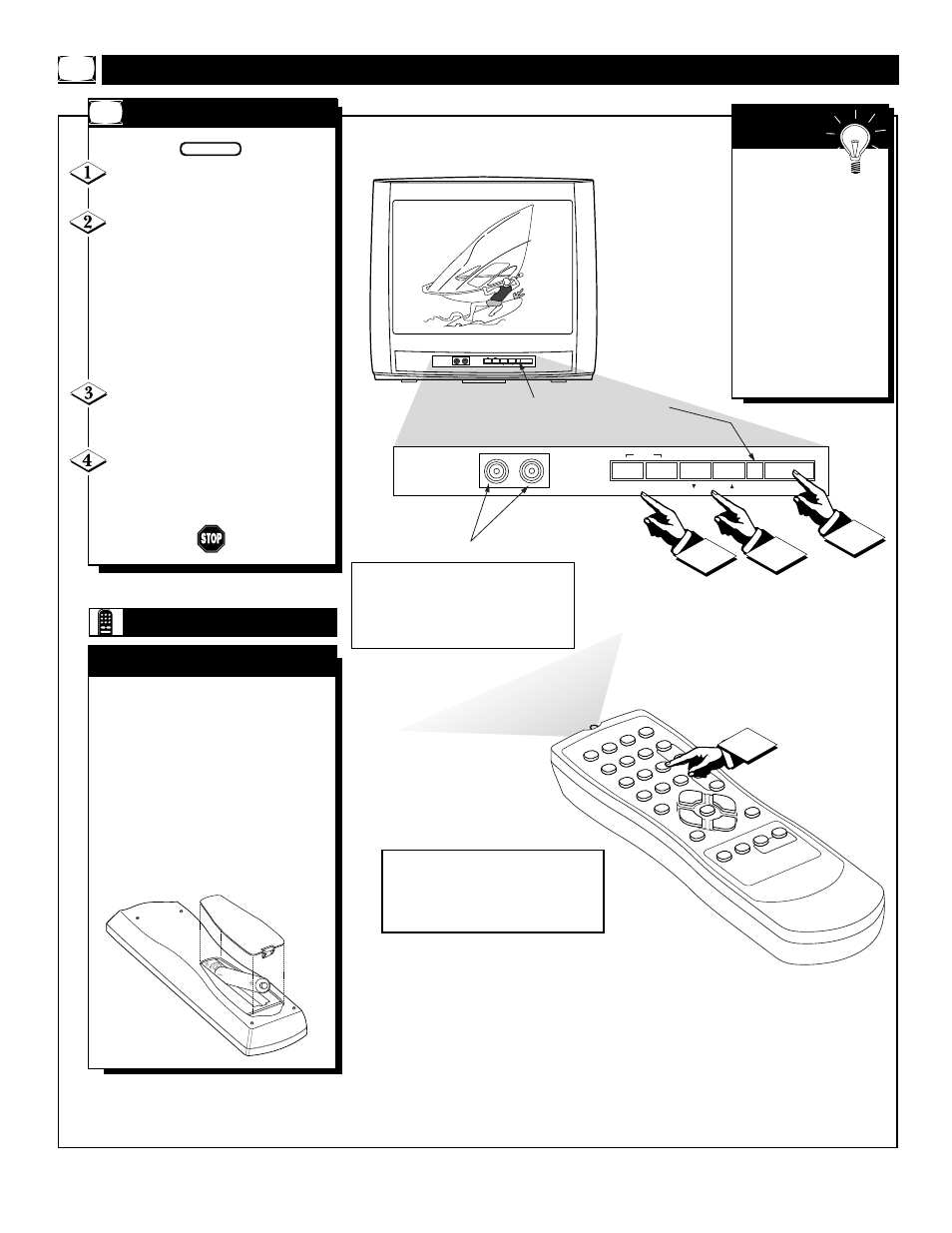 Tv/r, Asic, Emote | Perations, Elevision | Philips 19PR21C1 User Manual | Page 8 / 36