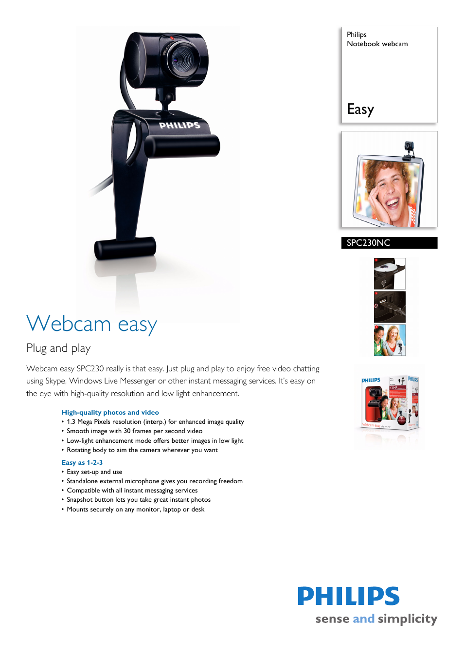 Philips SPC230NC User Manual | 2 pages