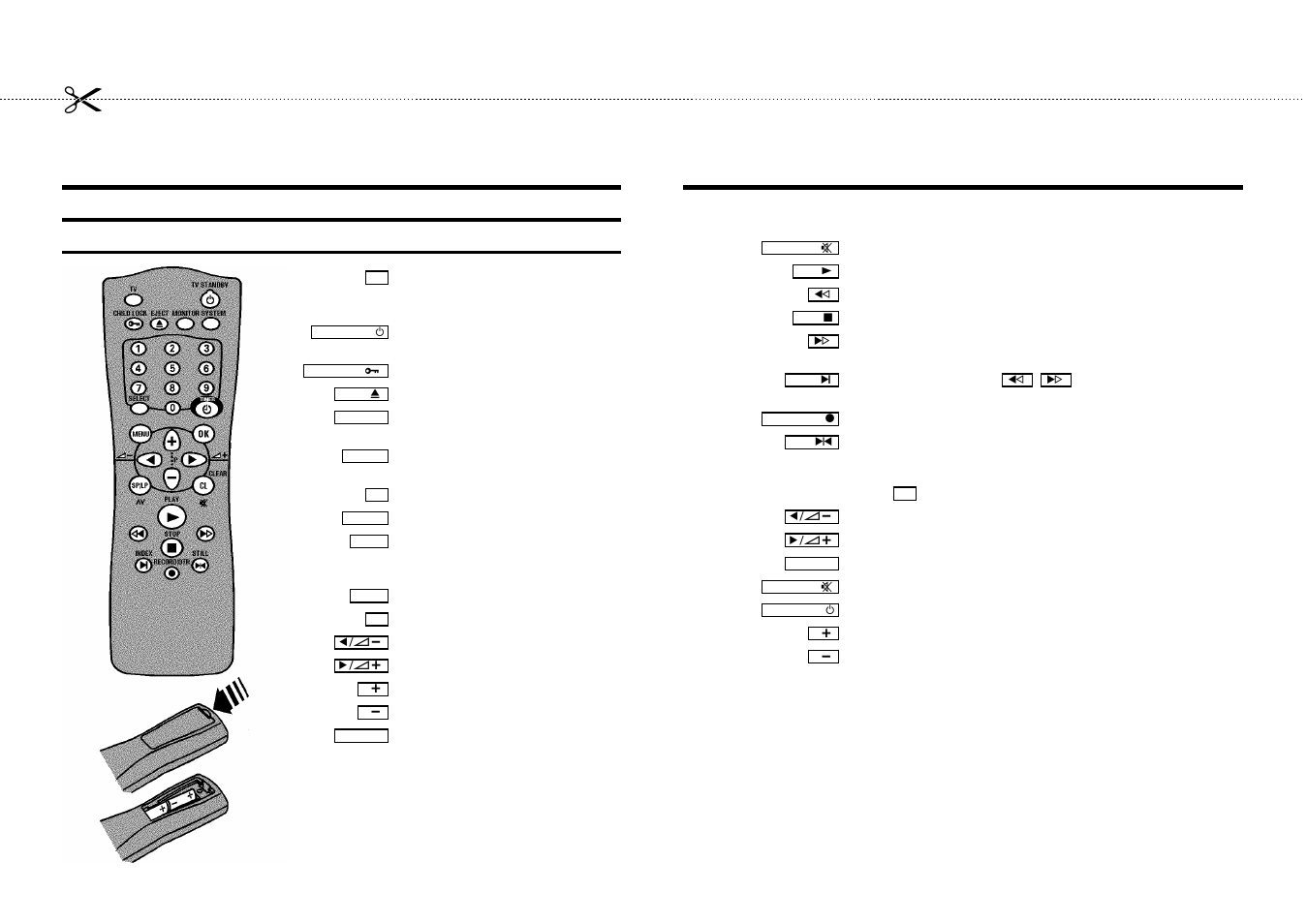 Operating instructions in brief, The remote control | Philips VR200/58 User Manual | Page 2 / 26