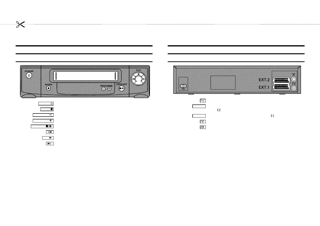 Front of the set, Back of the set | Philips VR200/58 User Manual | Page 3 / 26