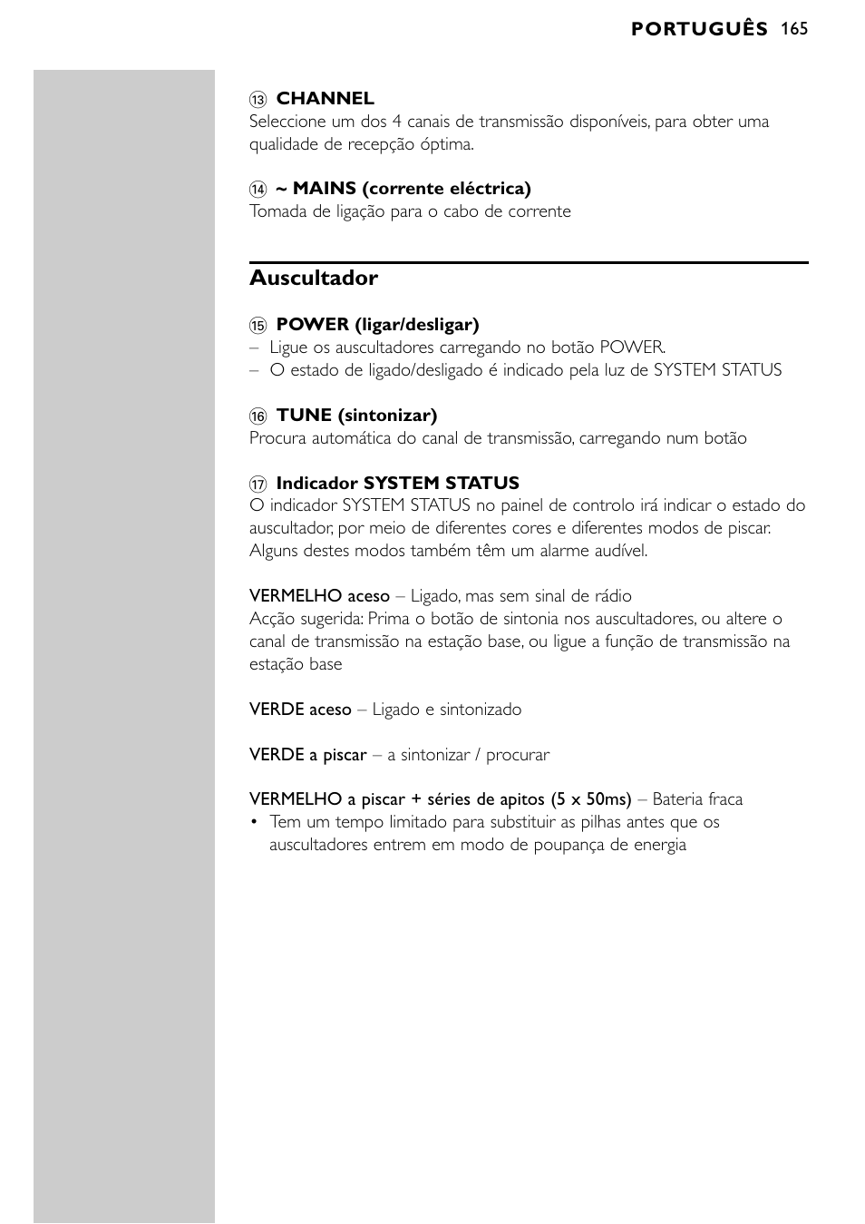 Auscultador | Philips SBCHD1500U User Manual | Page 165 / 229