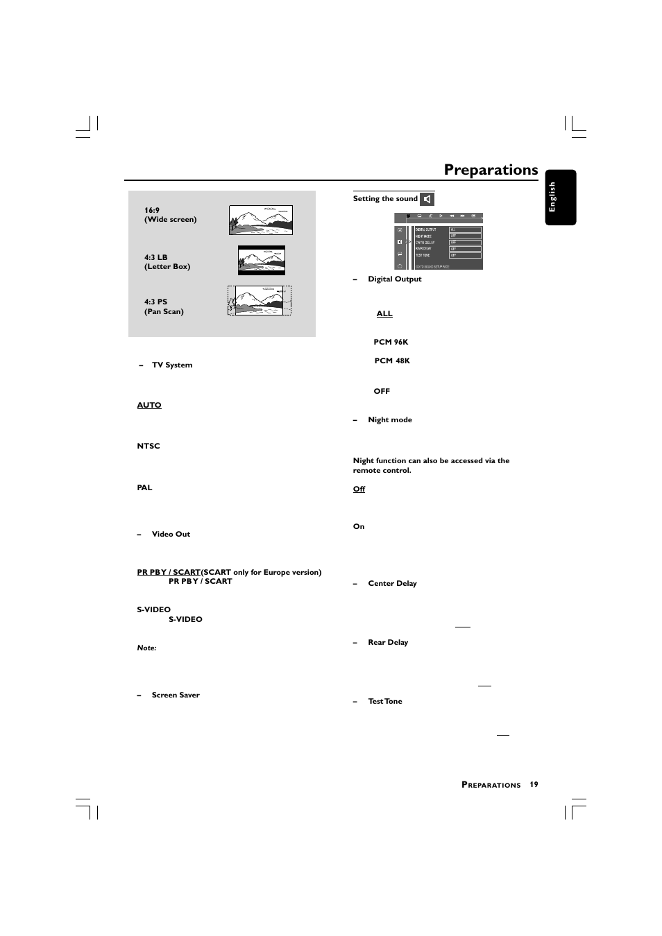 Preparations | Philips LX3750 User Manual | Page 19 / 33