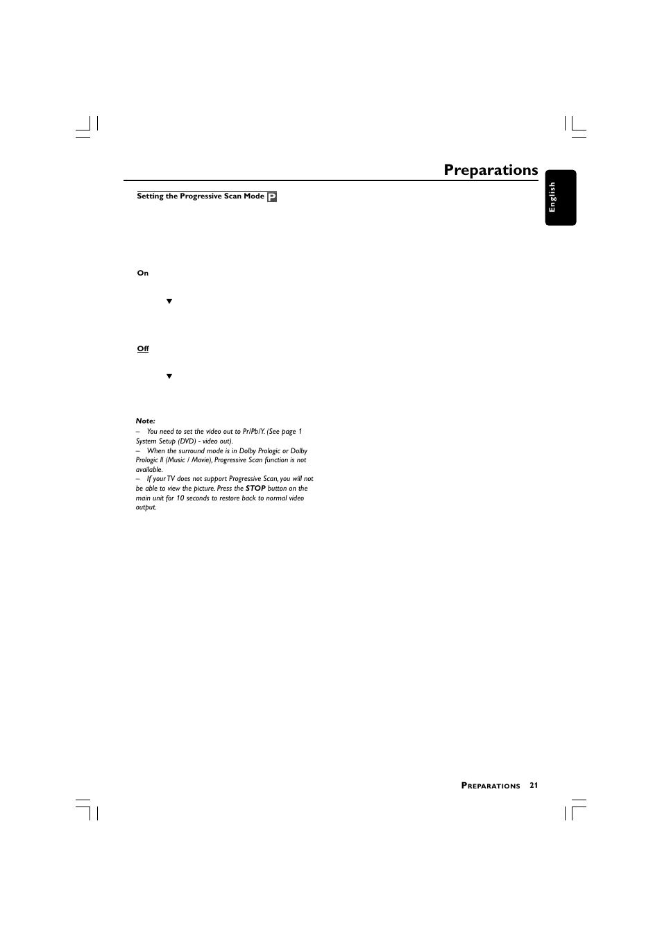 Preparations | Philips LX3750 User Manual | Page 21 / 33