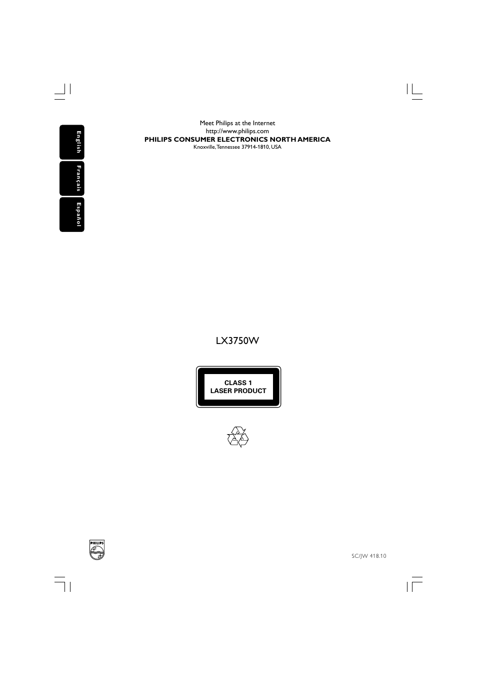 Lx3750w | Philips LX3750 User Manual | Page 33 / 33