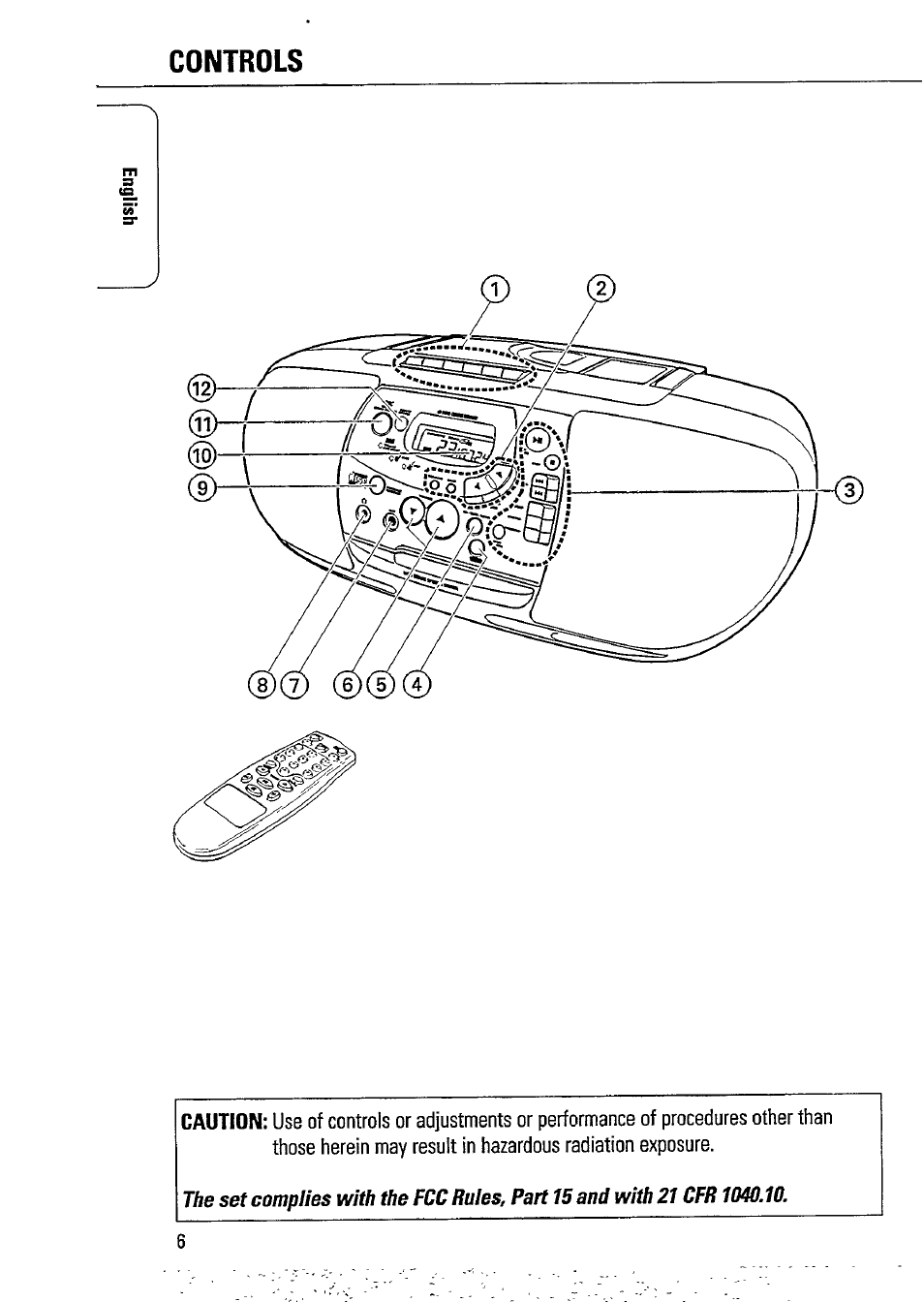 Controls, Controls -7 | Philips AZ1509-17 User Manual | Page 6 / 24