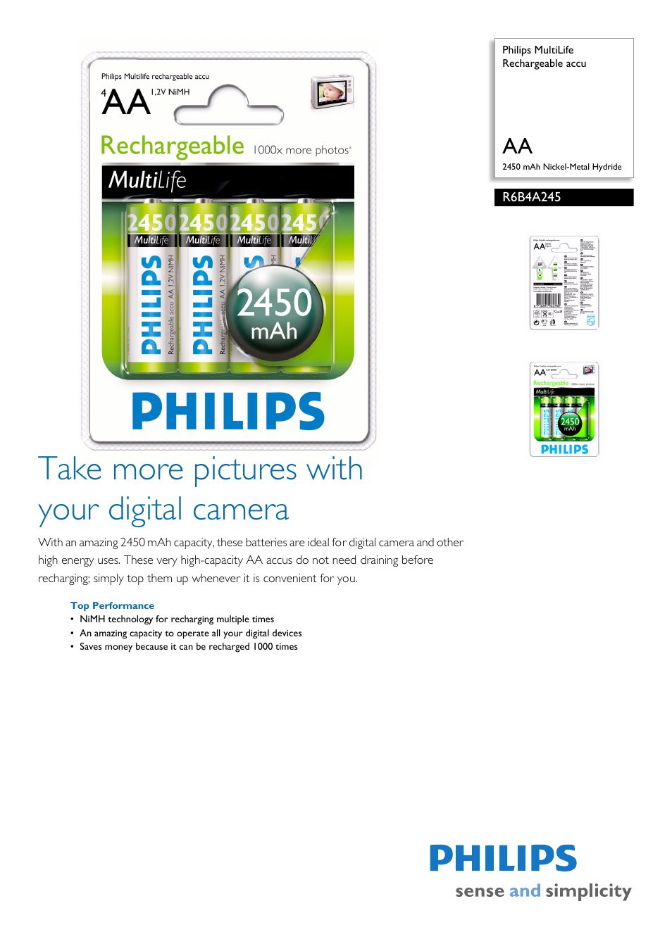 Philips R6B4A245 User Manual | 2 pages