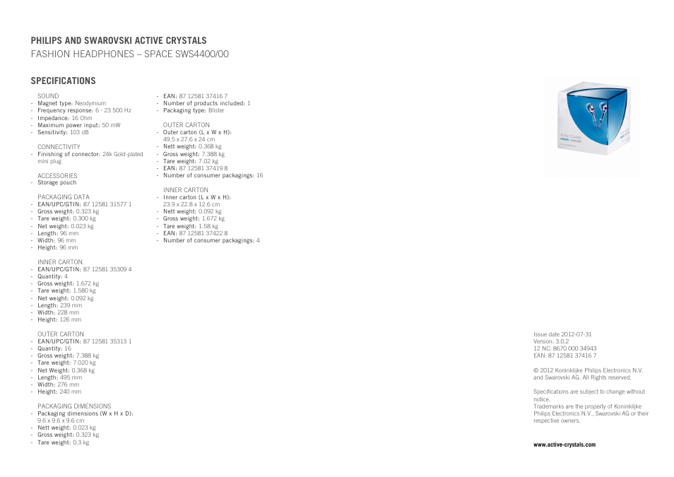 Philips SPACE SWS4400/00 User Manual | Page 2 / 2