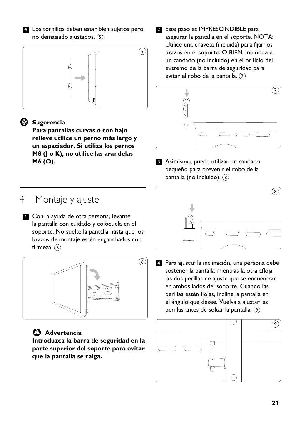 4 montaje y ajuste | Philips SQM5322/27 User Manual | Page 21 / 24