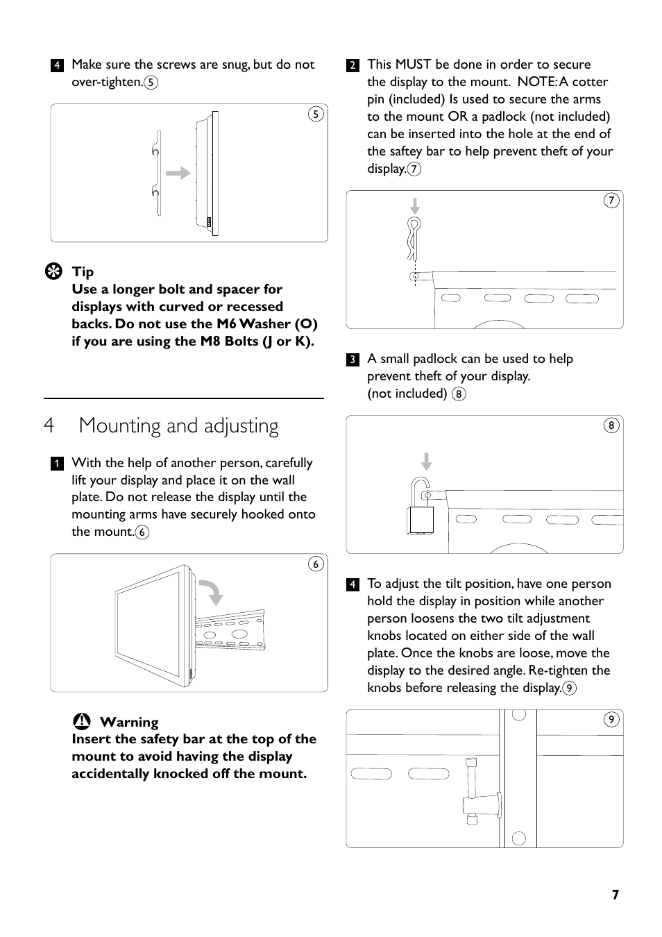 4 mounting and adjusting | Philips SQM5322/27 User Manual | Page 7 / 24