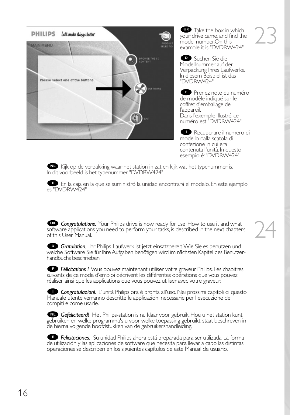 Philips RWDV3212 User Manual | Page 16 / 56