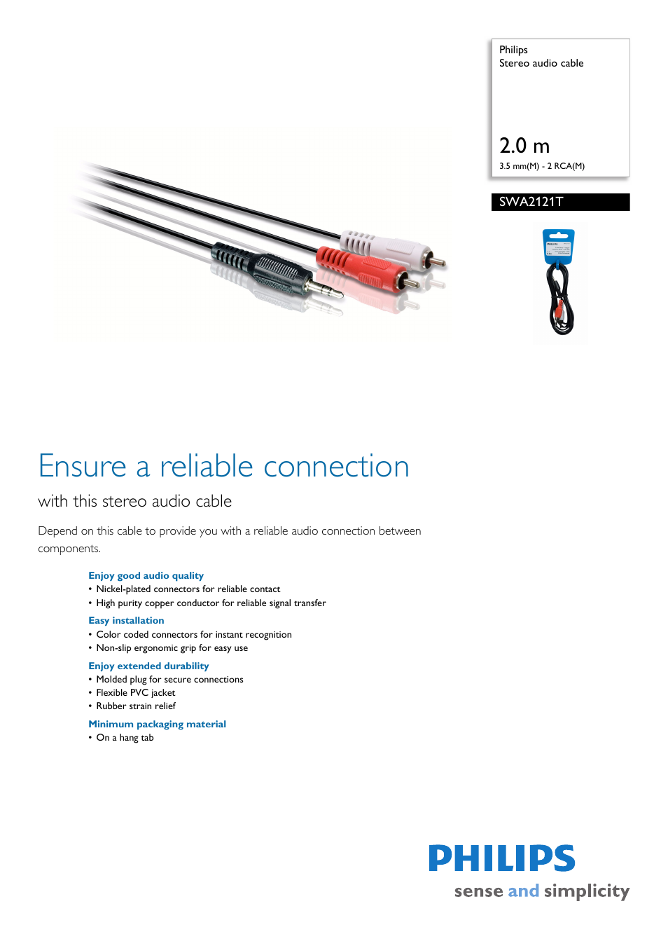 Philips SWA2121T/10 User Manual | 2 pages