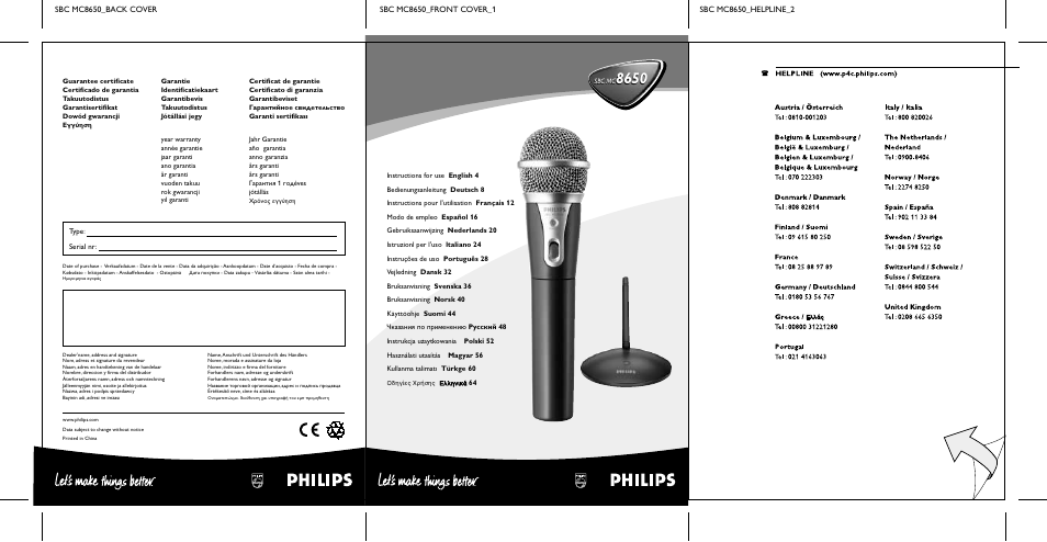 Philips SBC MC8650 User Manual | 34 pages