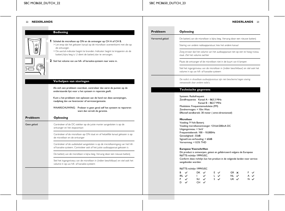 Sbc mc 8652 power | Philips SBC MC8650 User Manual | Page 11 / 34