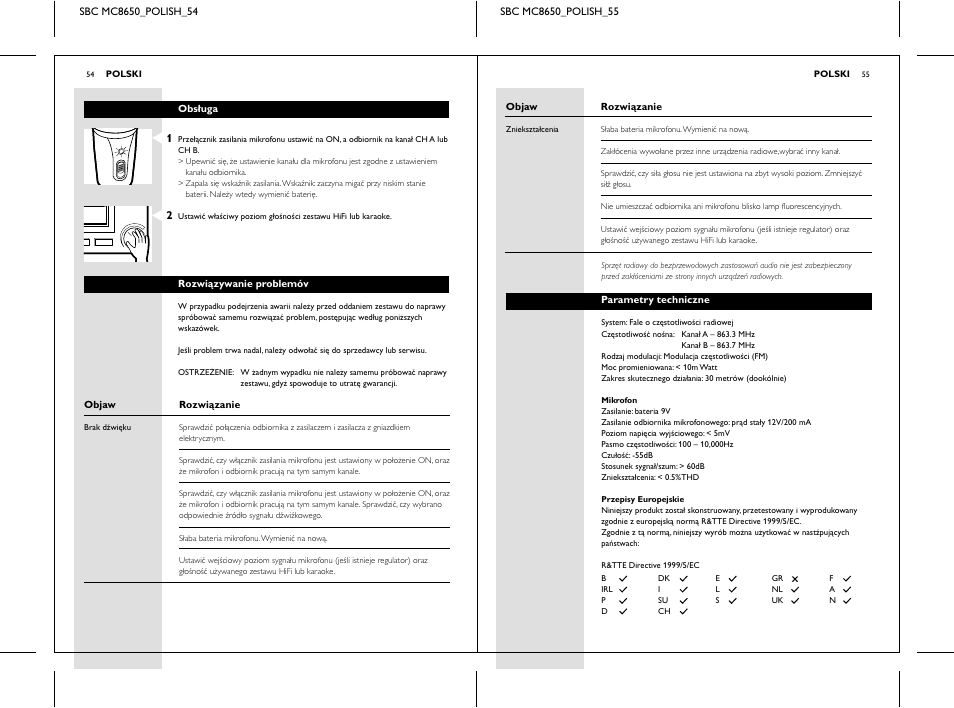 Sbc mc 8652 power | Philips SBC MC8650 User Manual | Page 27 / 34